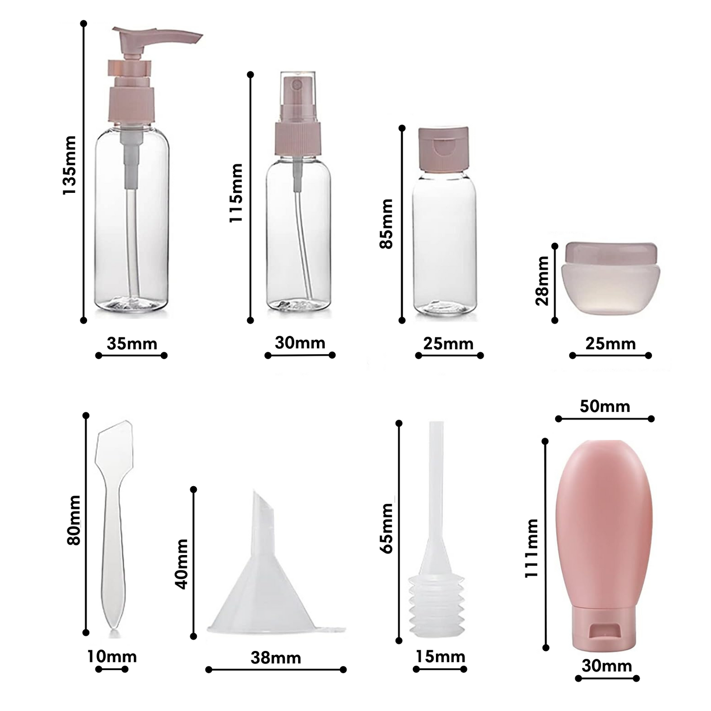 Kosmetyczka podróżna z zestawem pojemników